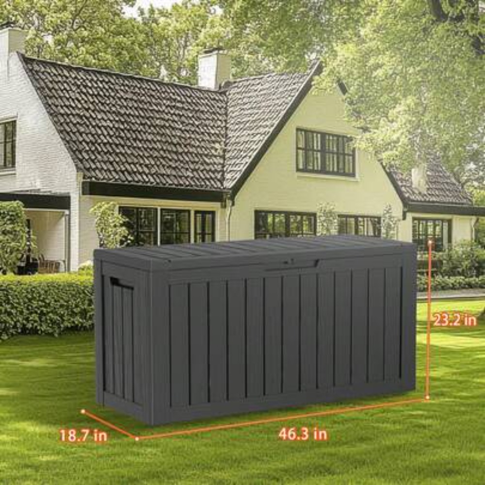 Outdoor Furniture Cushion - 90 Gallon Lockable Resin Deck Box