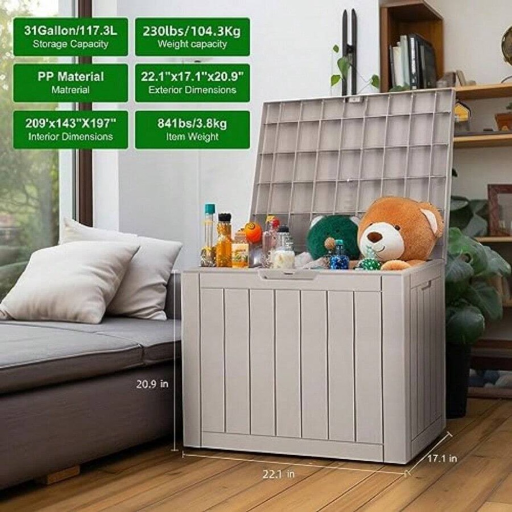Lockable Resin Deck Box Outdoo - đánh giá và giá Outdoor Furniture Cushion
