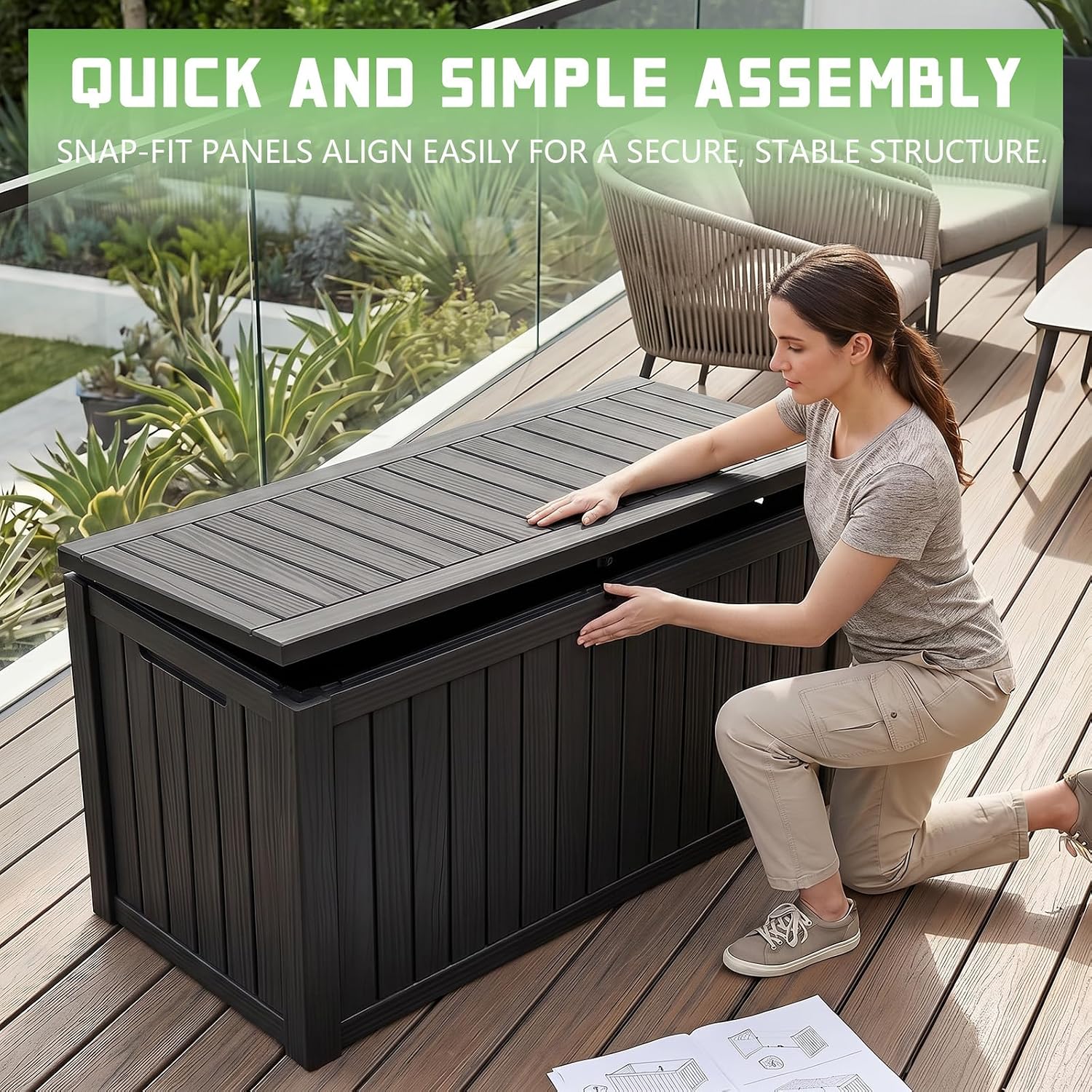 200 Gallon Lockable Resin Deck - đánh giá và giá Outdoor Furniture Cushion