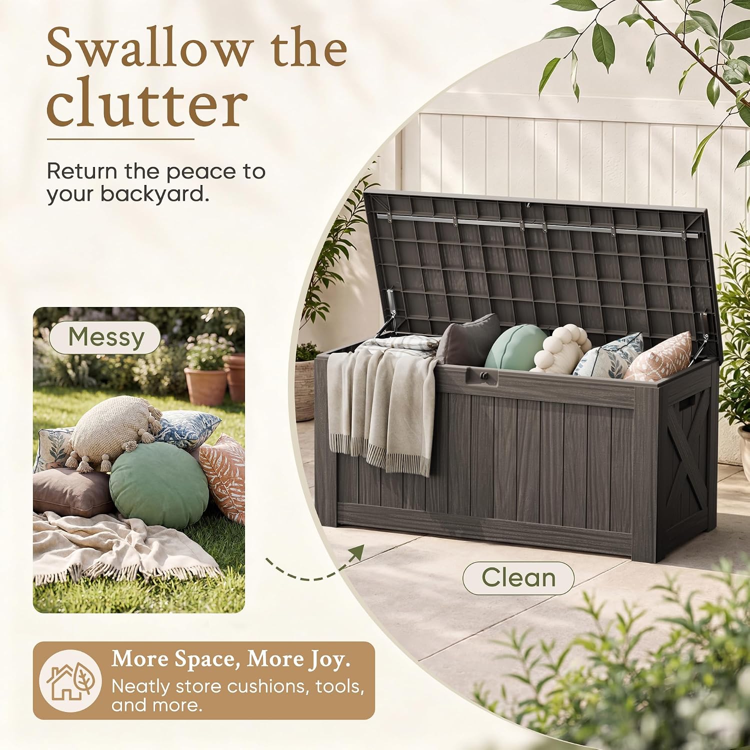 120 Gallon Large Deck Box Outd - đánh giá và giá Outdoor Furniture Cushion