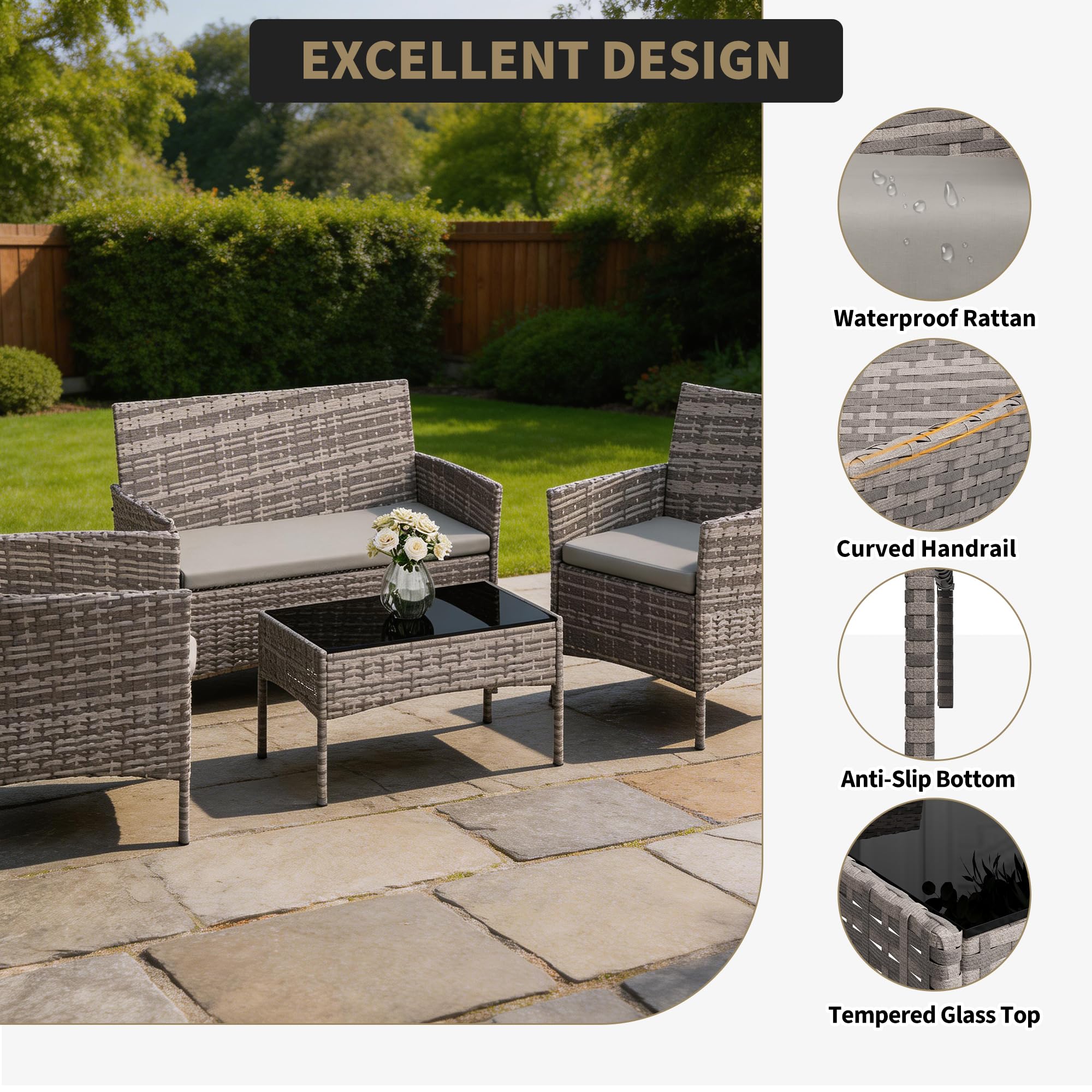 4-Piece Patio Furniture Set, O - đánh giá và giá Outdoor Furniture Hong Kong