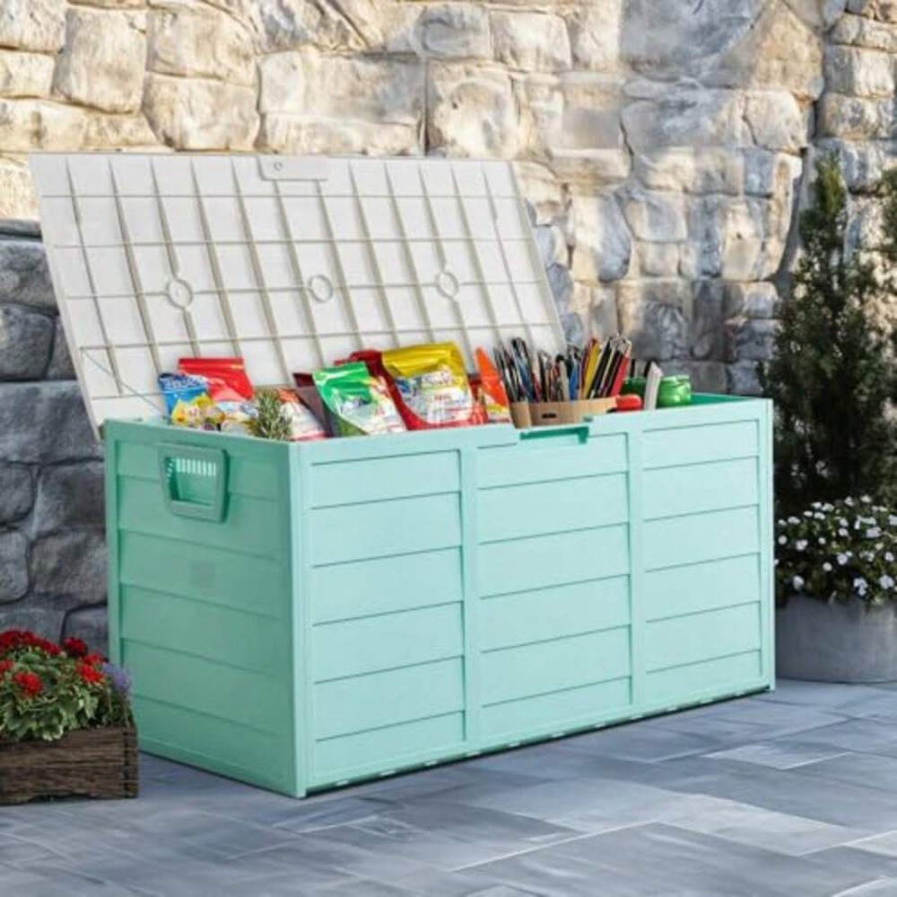 75 Gallon Large Resin Deck Box - đánh giá và giá Outdoor Furniture Cushion